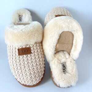 UGG Cozy Cream Knit Shearling Women Slippers UK10 US12